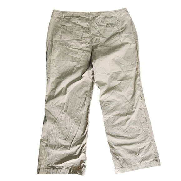 VENEZIA Solid All Tan Convertible Roll Cuff Cargo Pants Womens Plus Size 22 - Picture 2 of 6